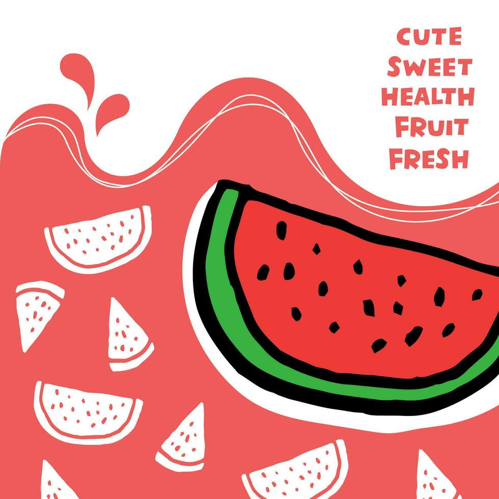 Healthy food concept. Arrangement of various watermelon forms banner. vector