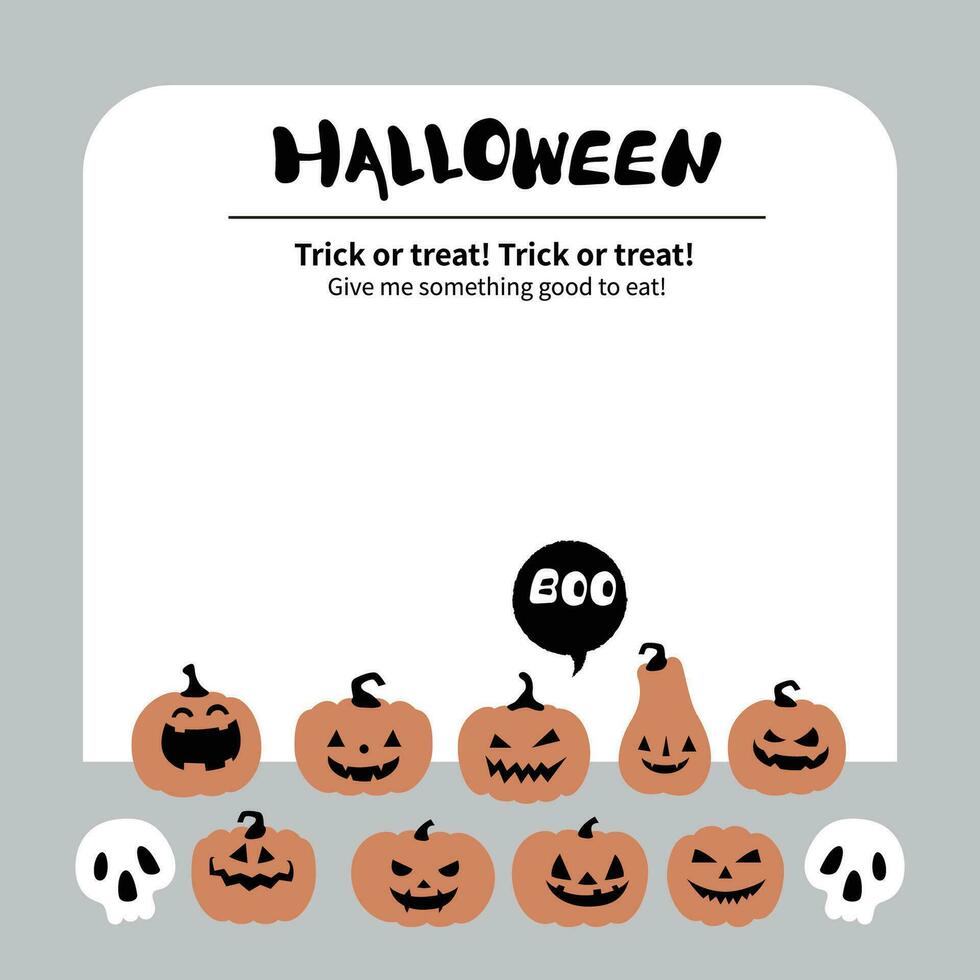 Happy Halloween vector. Illustration of various pumpkin combinations vector
