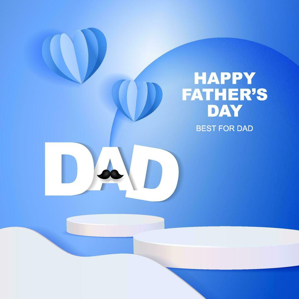 Vector illustration of joyous celebration of Happy Father's Day. 3d rendering.