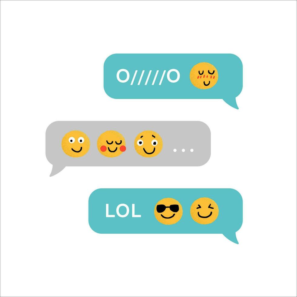 Set of Emoticons. World emoji day greeting card design template with different feelings vector