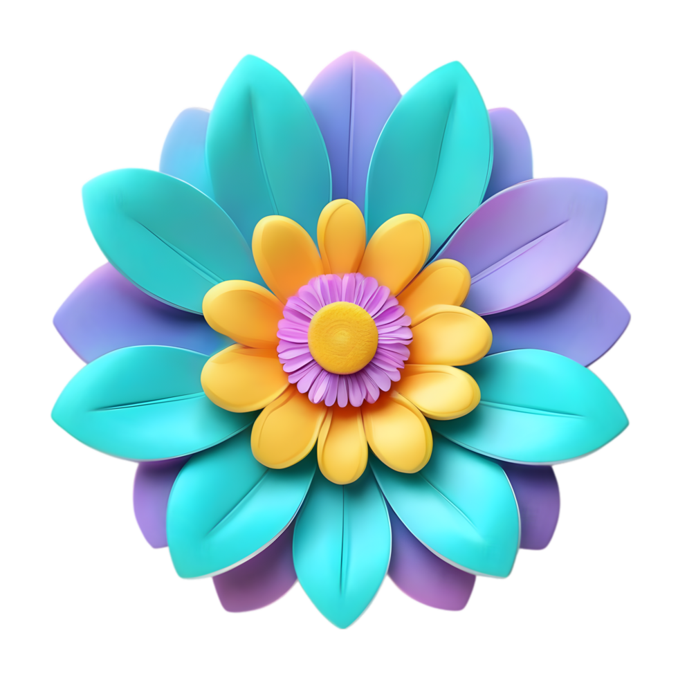 A cute colorful flower. AI-Generated. png