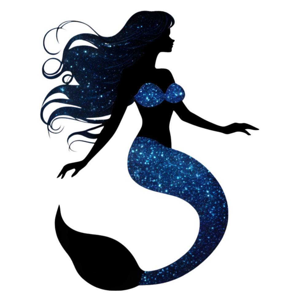 A sparkling colorful mermaid. AI-Generated. png