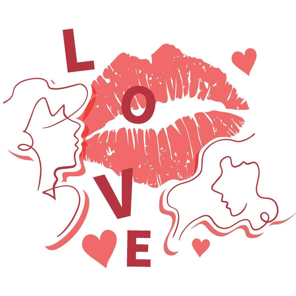 Valentine style minimalism design. Vector illustration