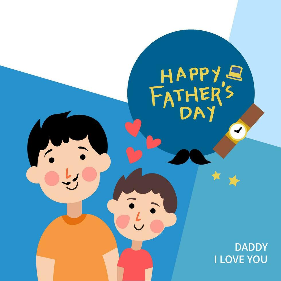 Vector illustration of joyous celebration of Happy Father's Day