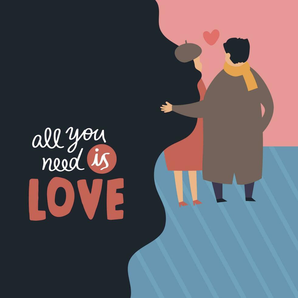 Valentine style minimalism design. Vector illustration