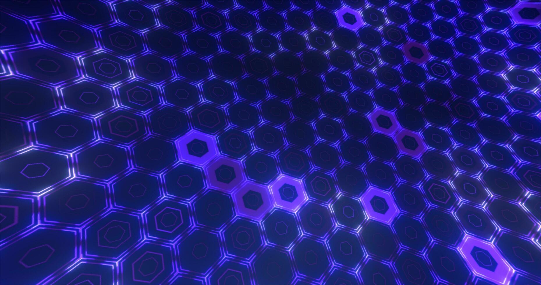 Abstract purple background pattern of hexagons glowing futuristic digital energy magical bright photo