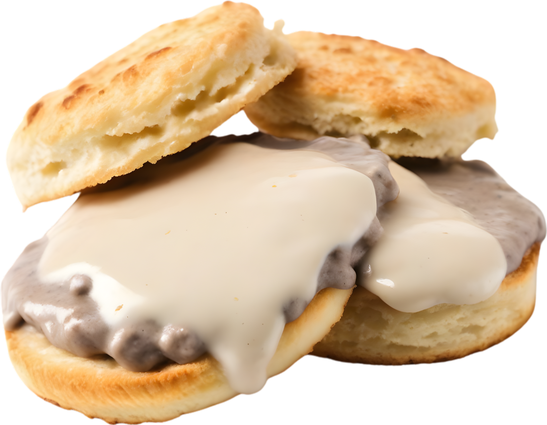 Image of Deliciouslooking Biscuits and gravy. AIGenerated. 32322264 PNG