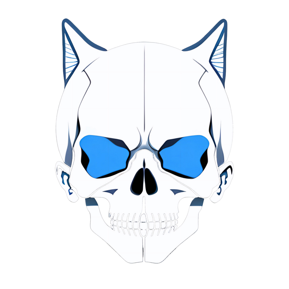 A drawing of a skull. AI-Generated. png