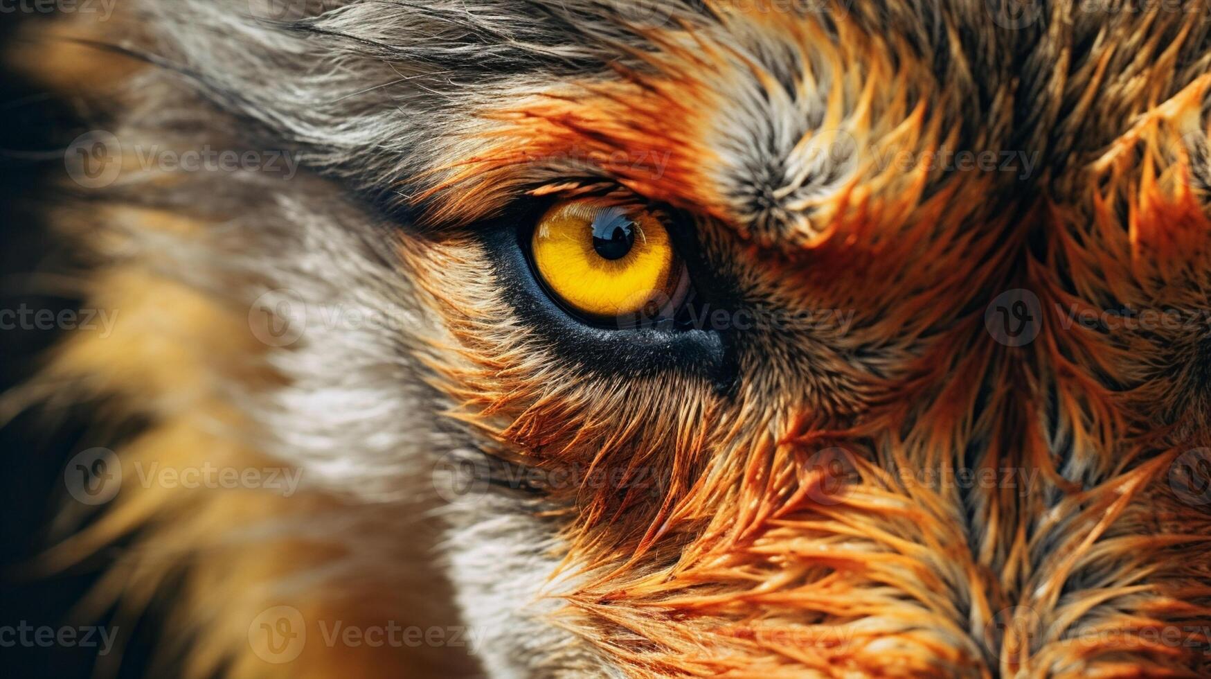AI Generated Face close black wild hunter closeup birds plumage owl portrait eye beak brown head wildlife nature eagle feathers bubo predator animal photo