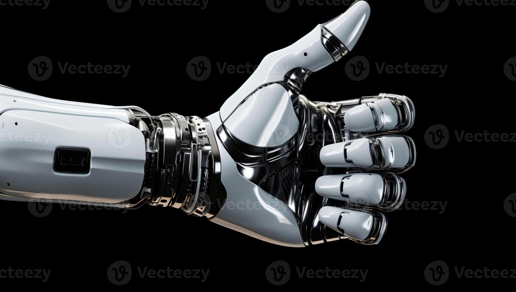 AI Generated Concept computer machine intelligence innovation finger robot technology future cyborg hand human artificial bionic futuristic ai science arm photo