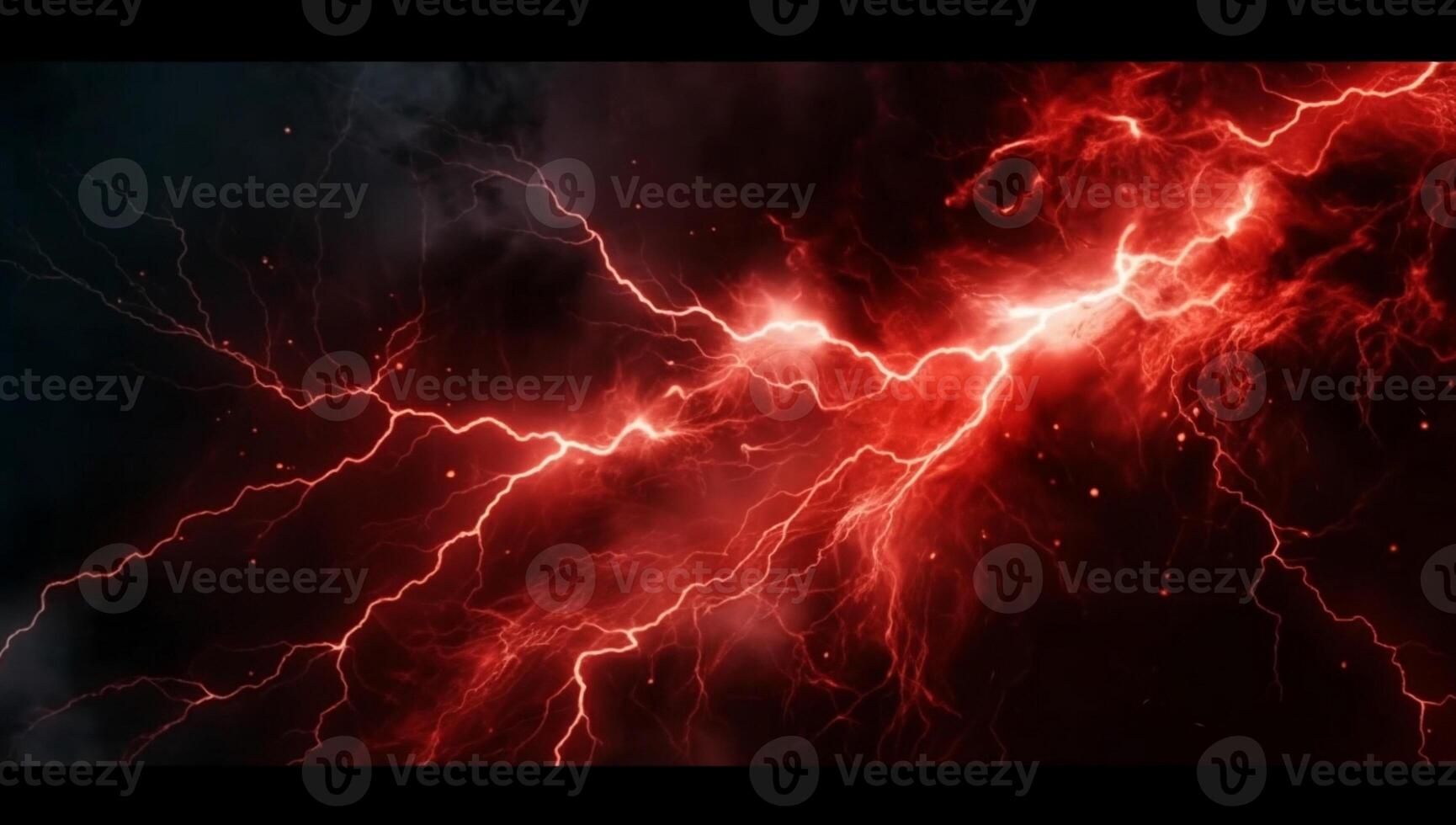 AI Generated Sky blue electricity dark charge storm powerful background thunderstorm thunder energy bolt nature lightning danger weather strike flash night bright light photo