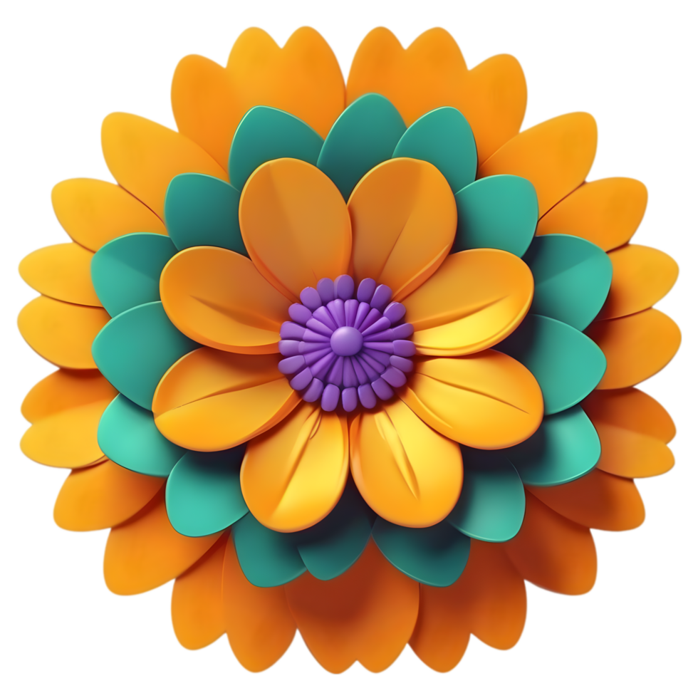 A cute colorful flower. AI-Generated. png