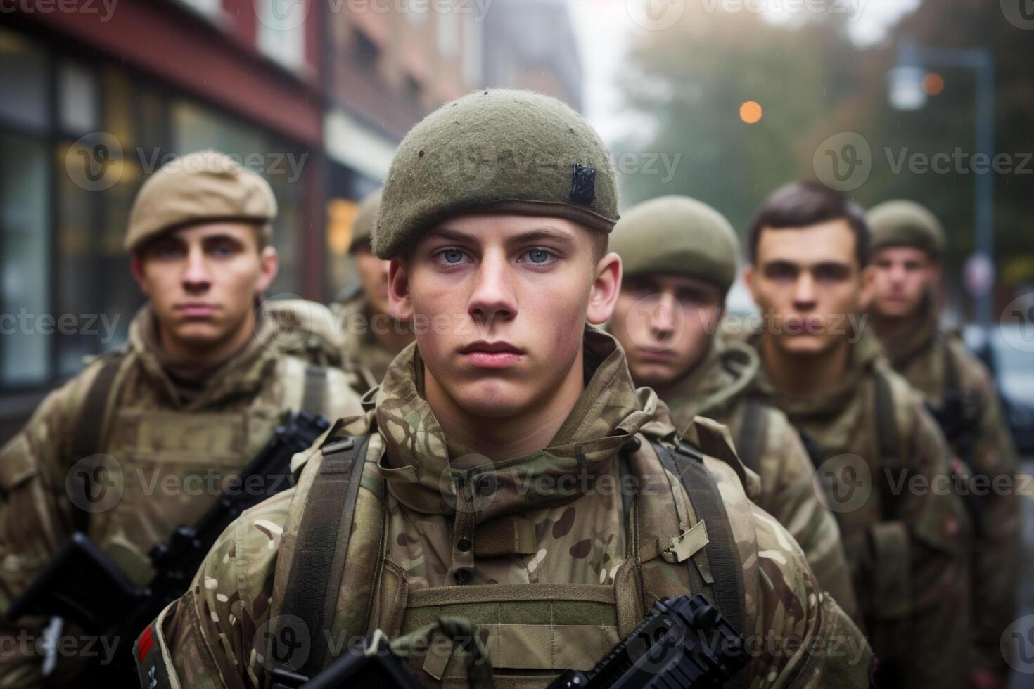 AI Generated Group armed gun force ceremony day war editorial men parade camouflage city military army person celebration weapon soldiers event street uniform photo