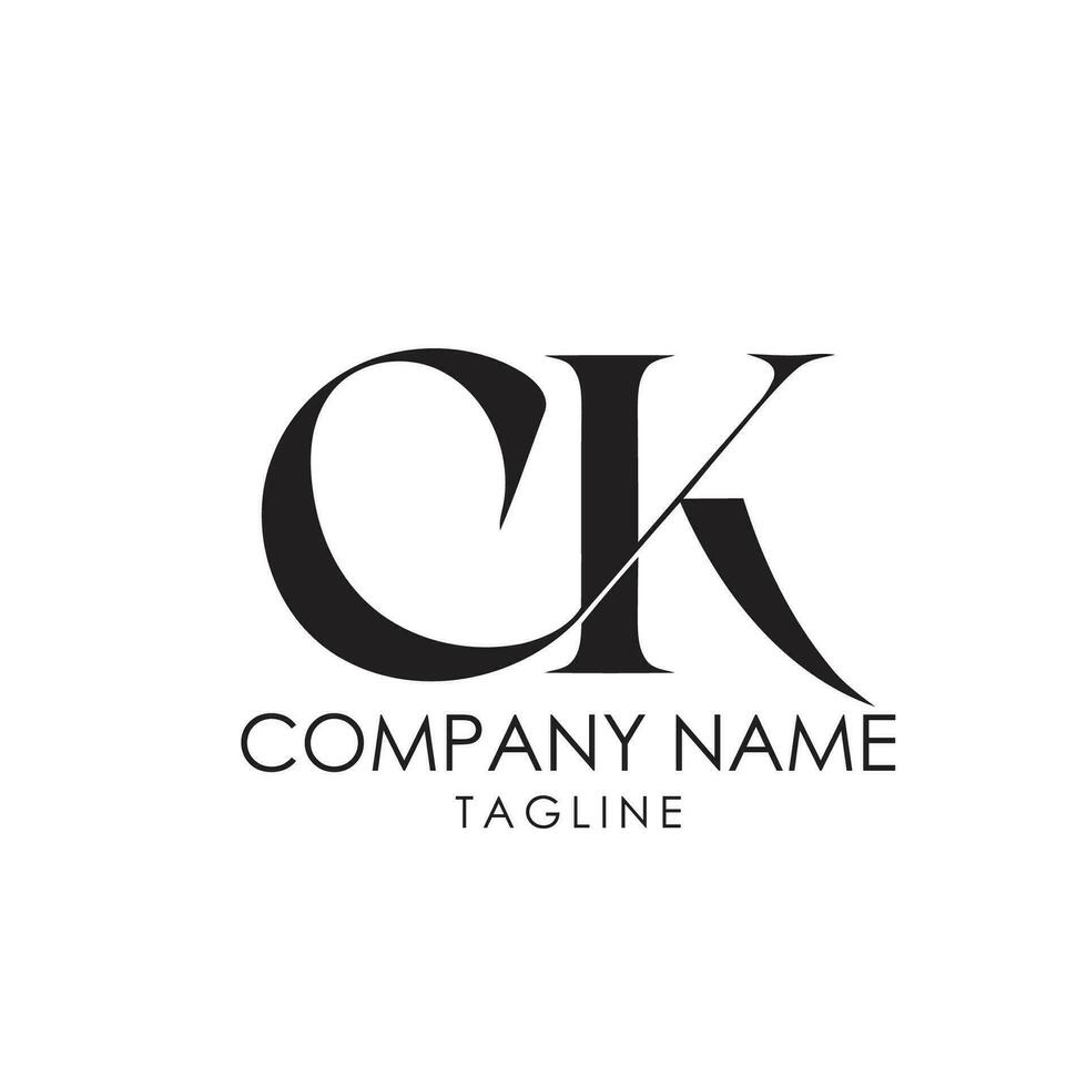 ck typography logos design vector