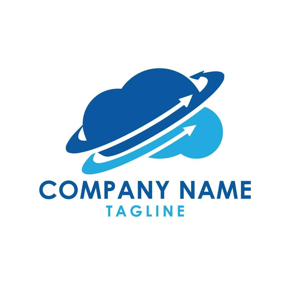 cloud technology logo design vector