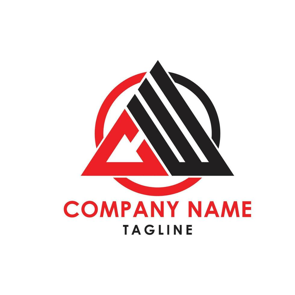 cw typography logo design vector