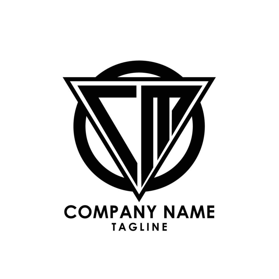 cm  typography logo design vector