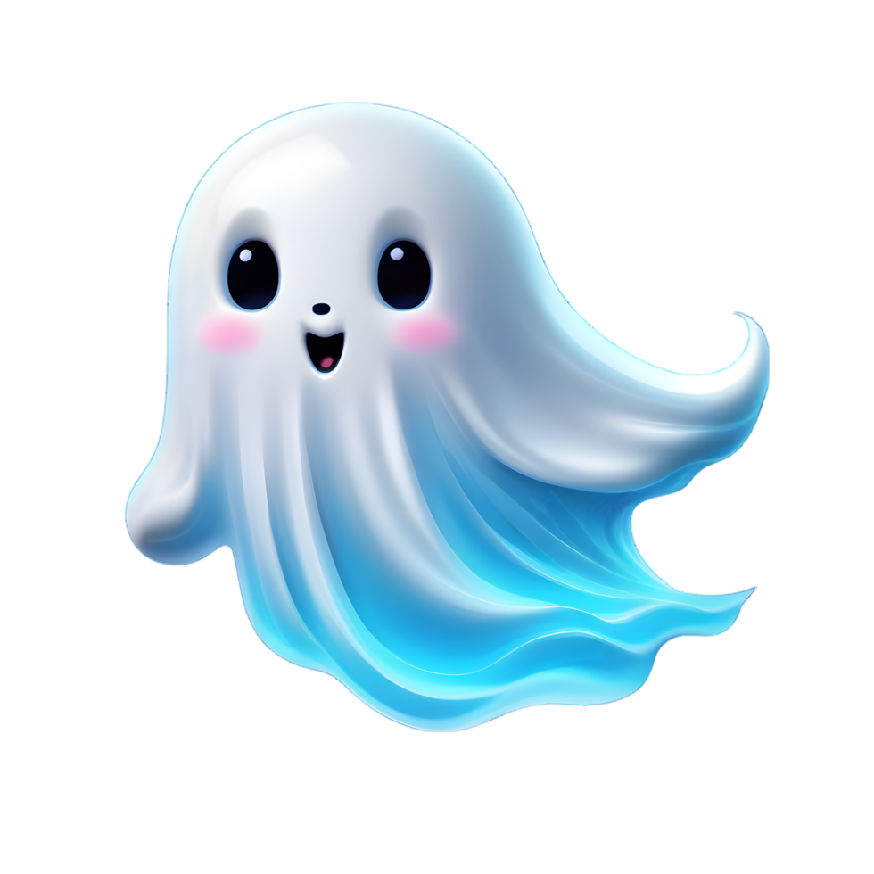 Cute ghost floating in the air. AI-Generated. png