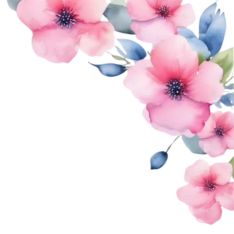 Clipart of watercolor paintings of colorful spring flowers, used for decoration. AI-Generated png