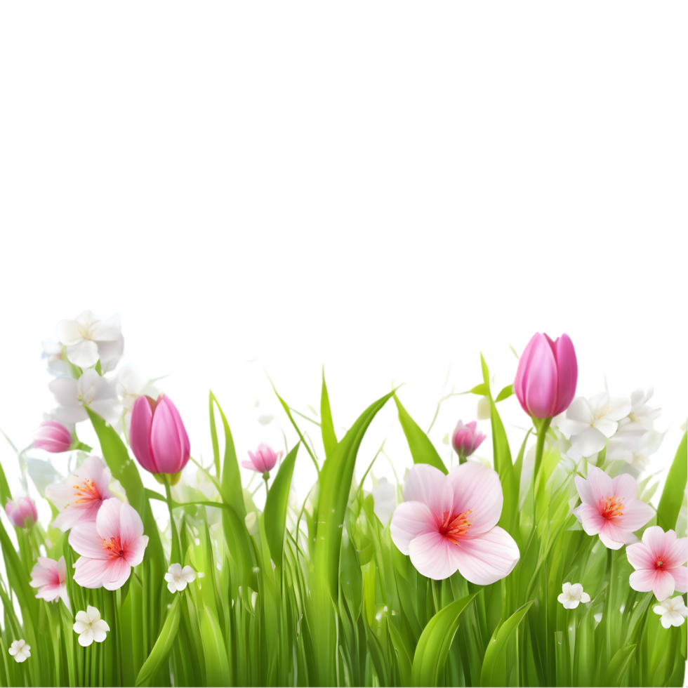 Clipart of watercolor paintings of colorful spring flowers, used for decoration. AI-Generated png