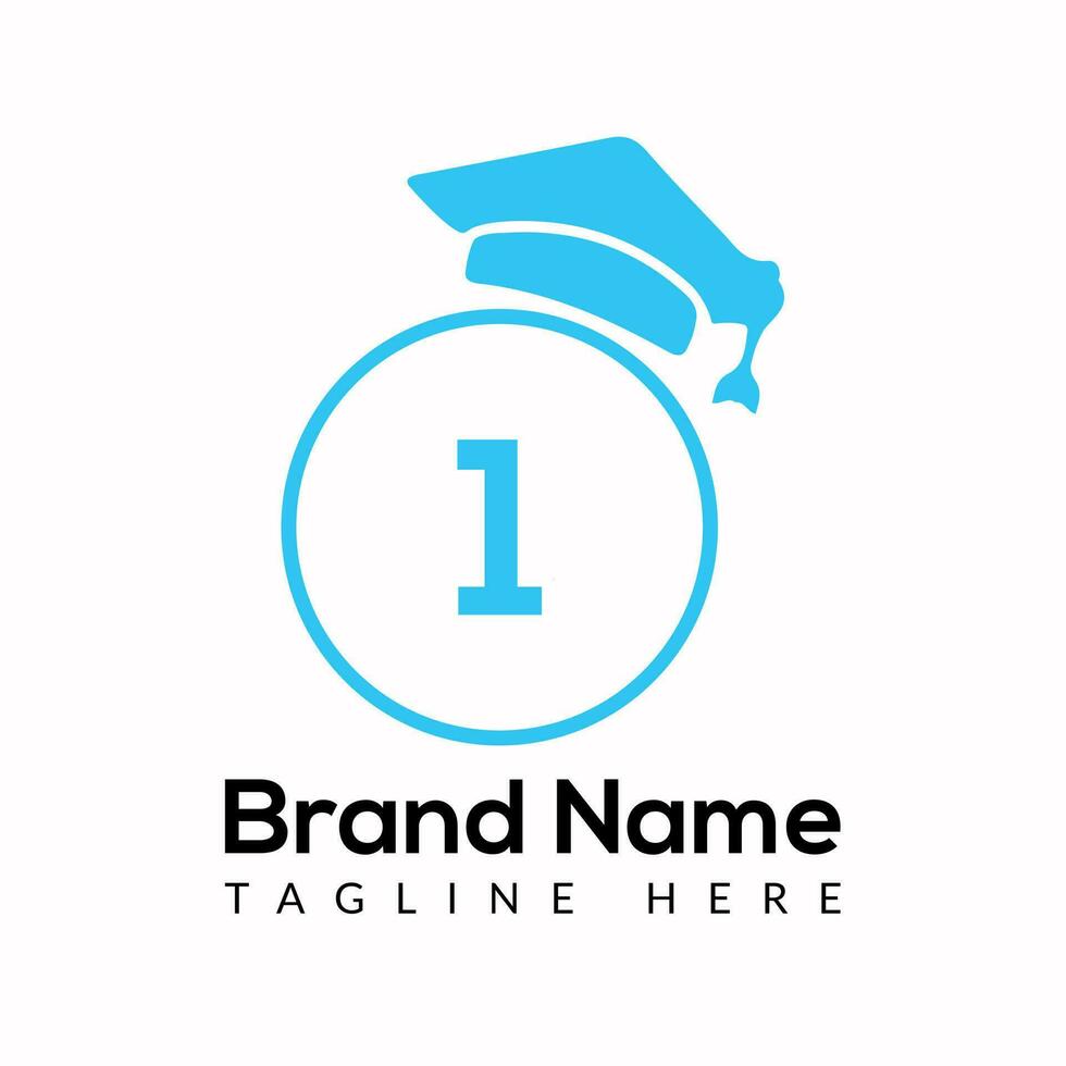 Education Logo On Letter 1 Template. Initial Educational Sign Concept Template vector
