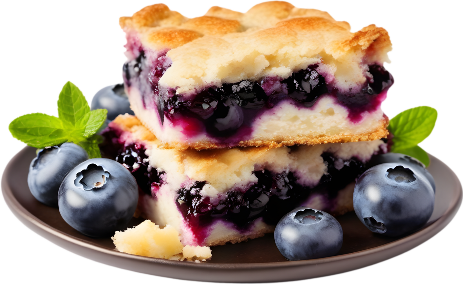 Image of Delicious-looking Blueberry cobbler. AI-Generated. png