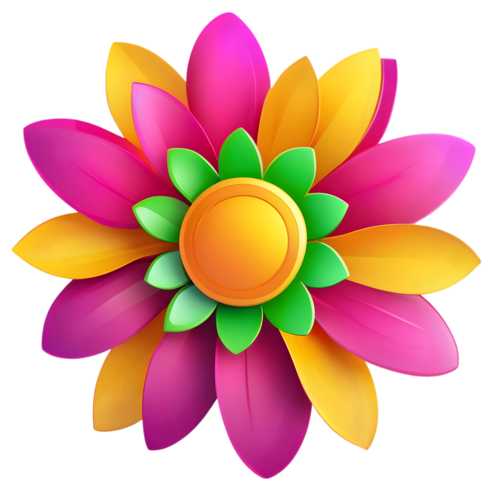 A cute colorful flower. AI-Generated. png