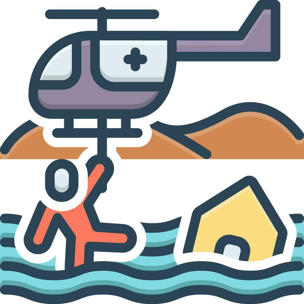 color icon for rescue vector