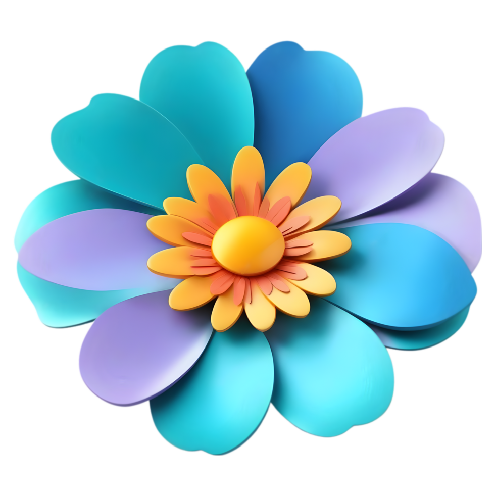 A cute colorful flower. AI-Generated. png