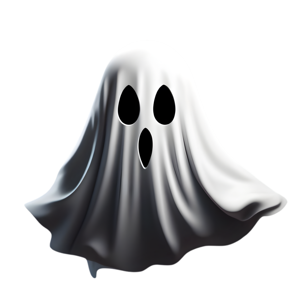A terrifying ghost floats in the air. AI-Generated. png