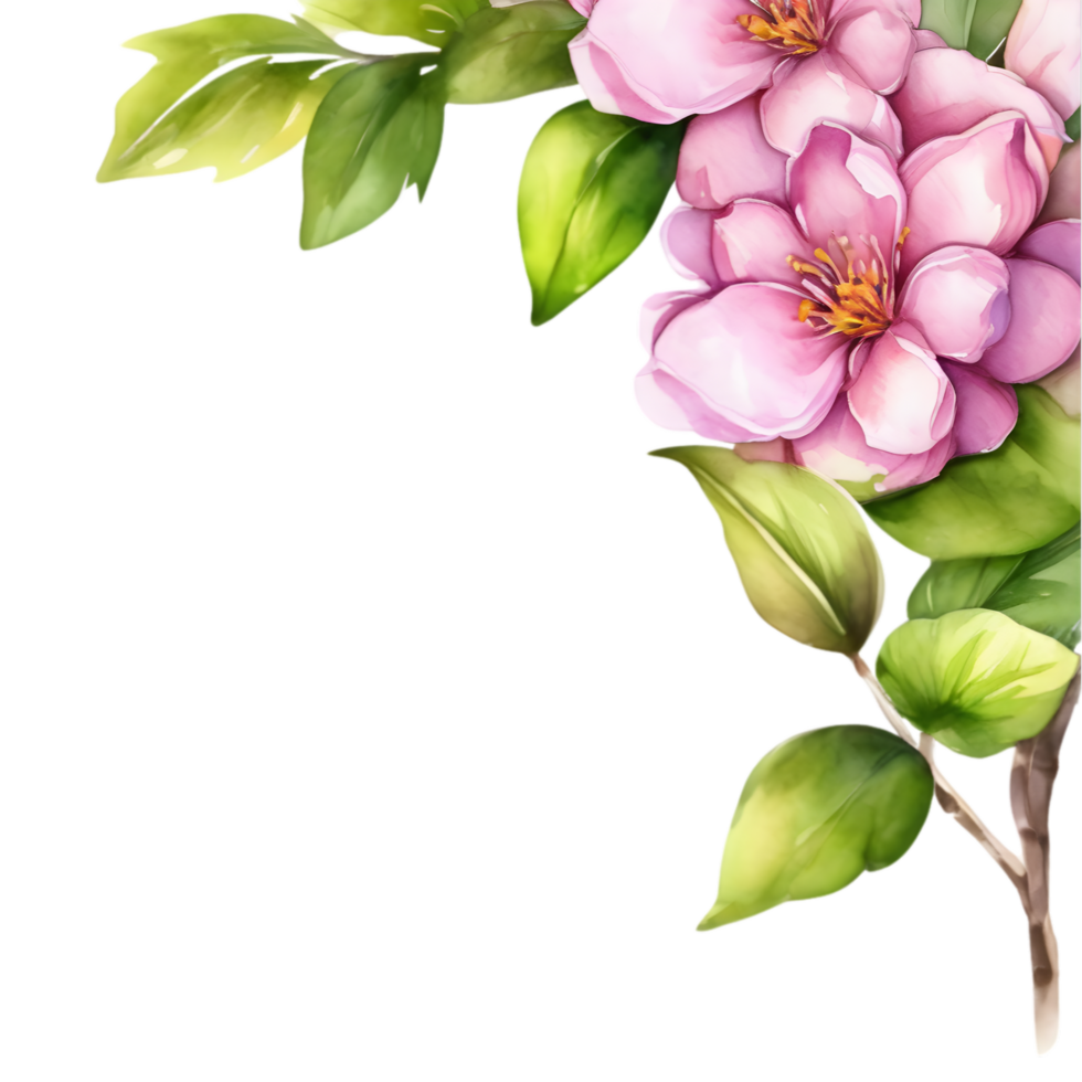Clipart of watercolor paintings of colorful spring flowers, used for decoration. AI-Generated png