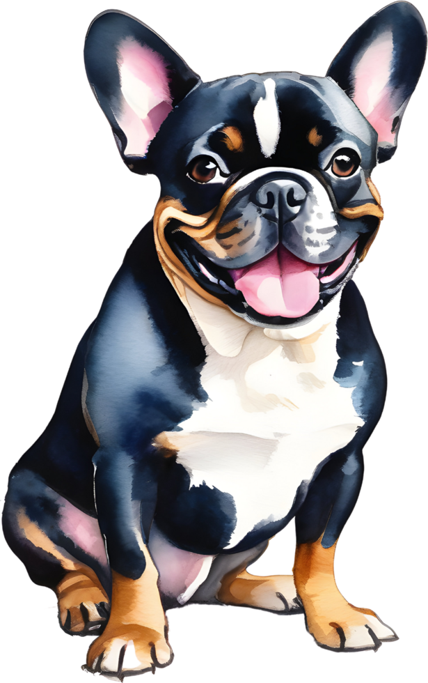 aguarela pintura do uma francês buldogue. gerado por ai. png