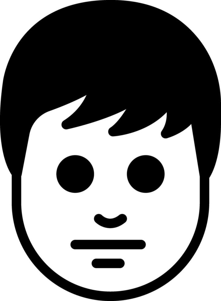 solid icon for face vector