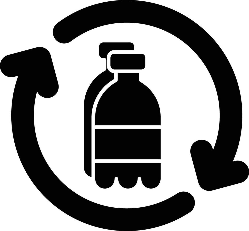 el plastico reciclar glifo icono diseño estilo vector