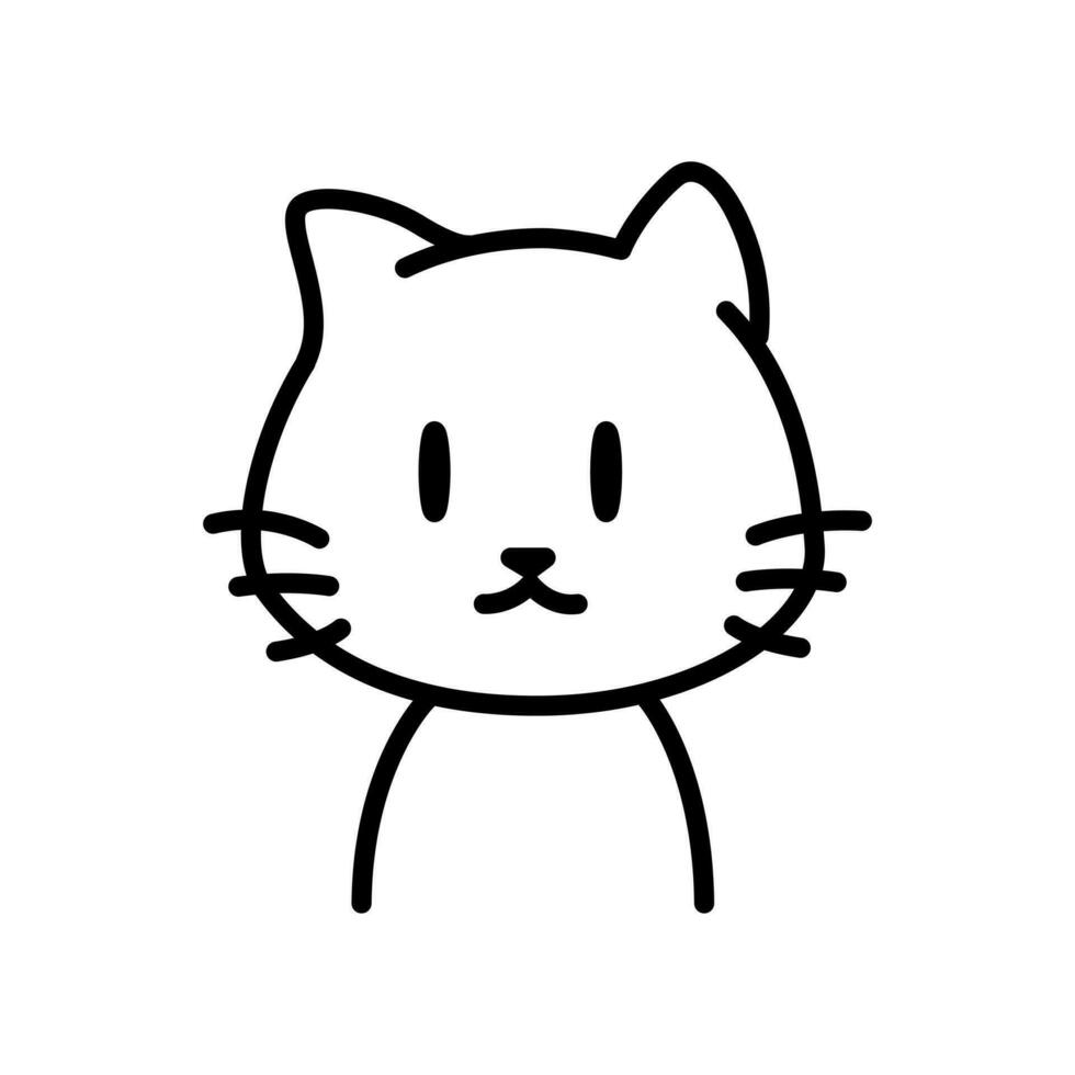 Minimalist line art cat drawing. vector