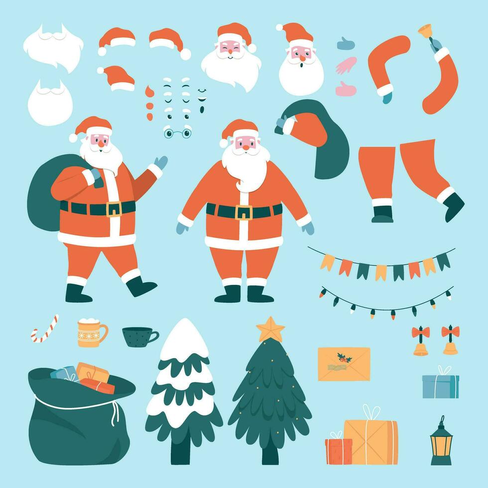 Santa Claus character constructor vector