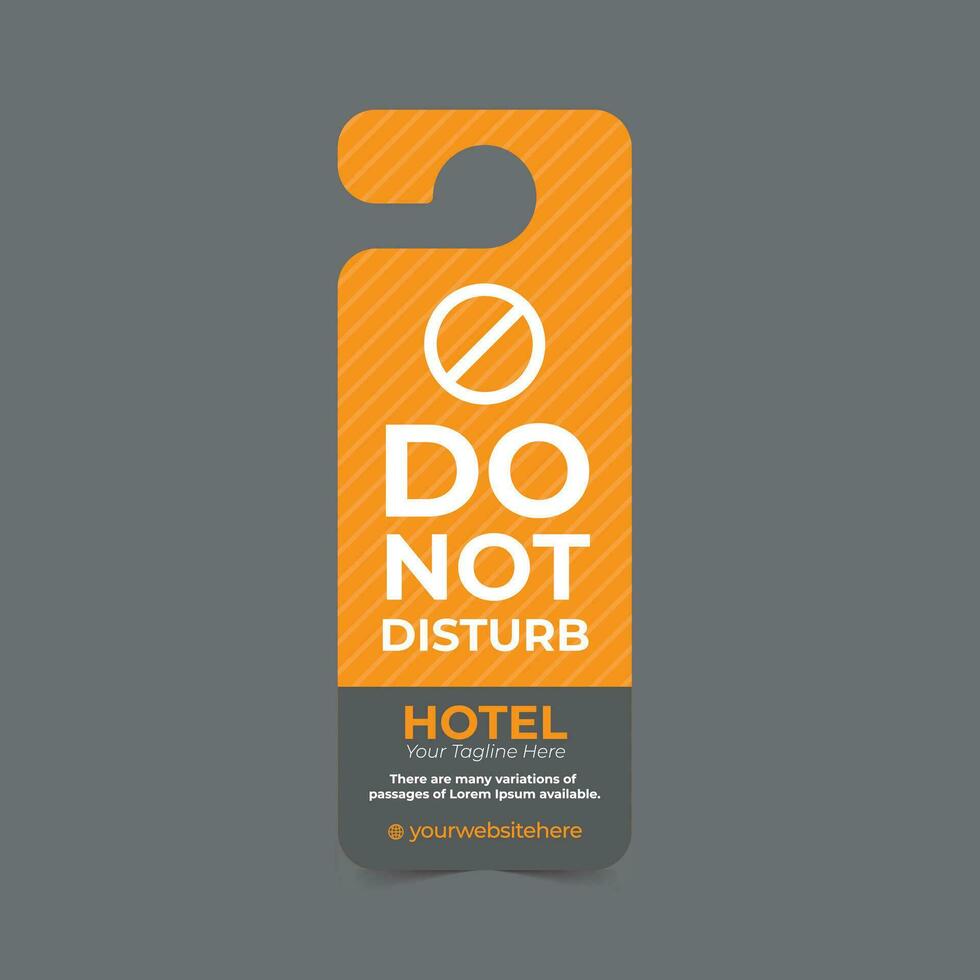 Hotel Door Hanger Layouts, Do not disturb hanger, Silence Tag for Office, Hotel, Private Room vector template design