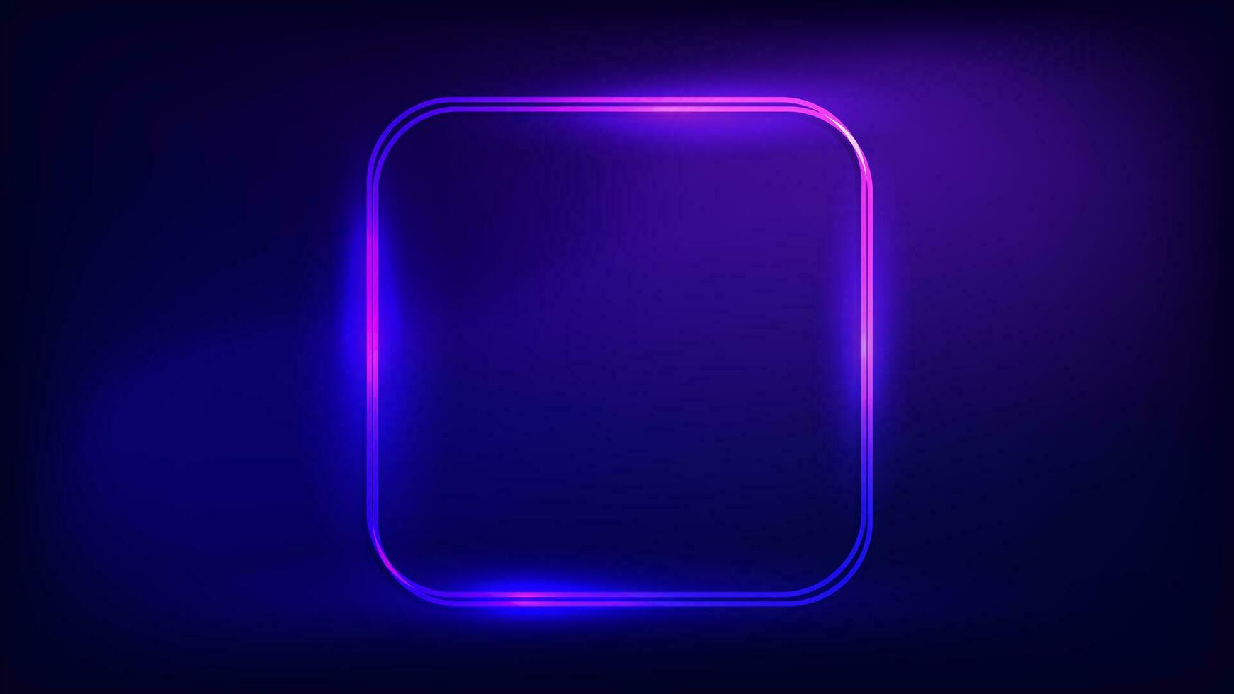 Neon double frame with shining effects vector