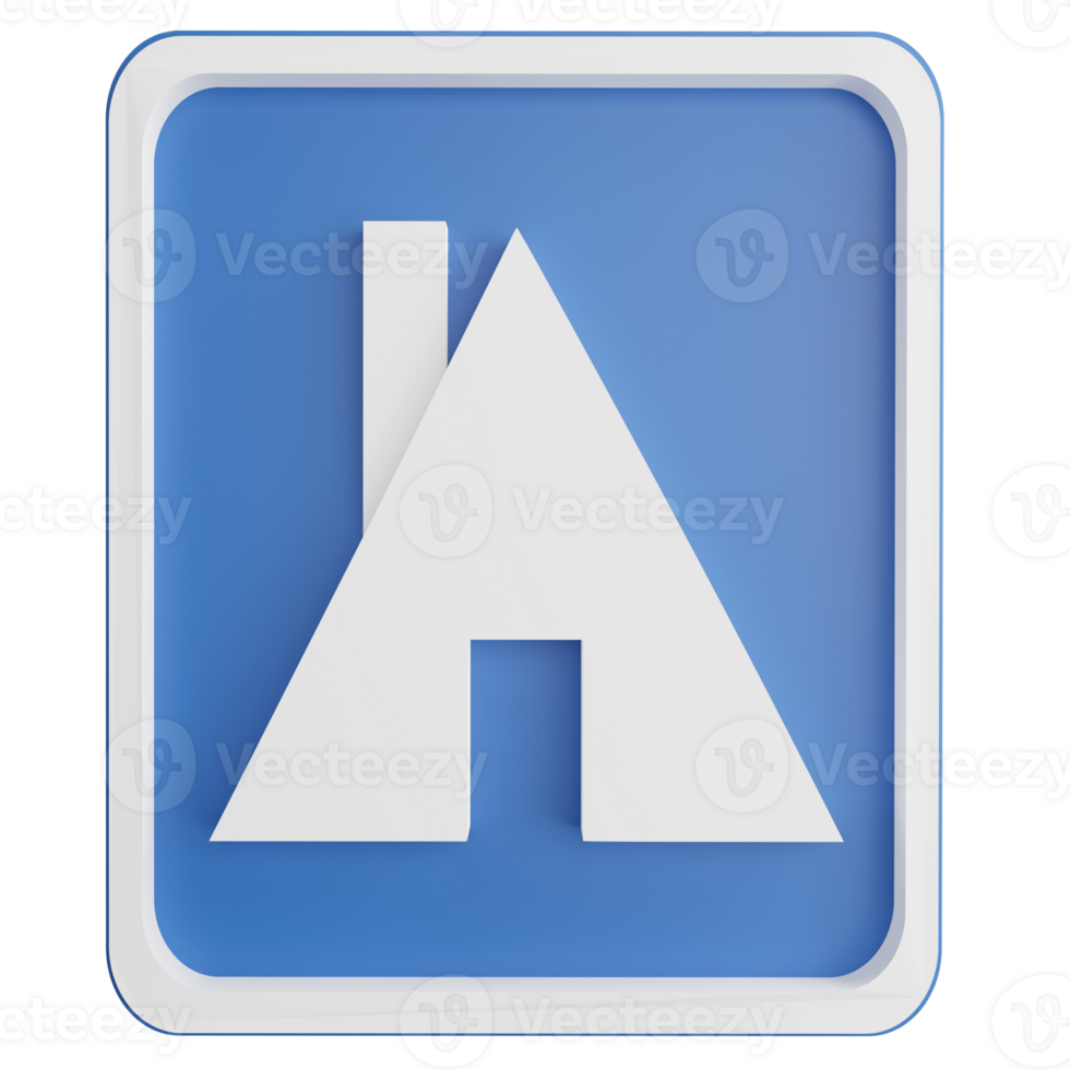 Hostel sign clipart flat design icon isolated on transparent background, 3D render road sign and traffic sign concept png