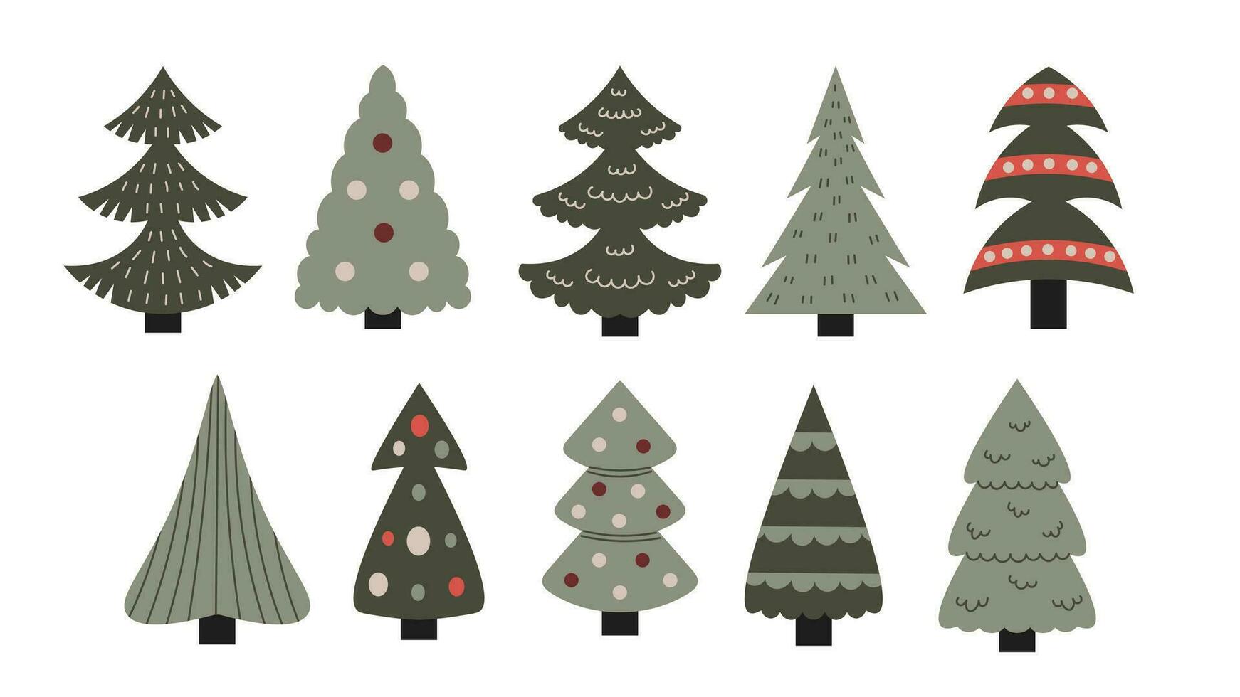 moderno Navidad árbol vector conjunto