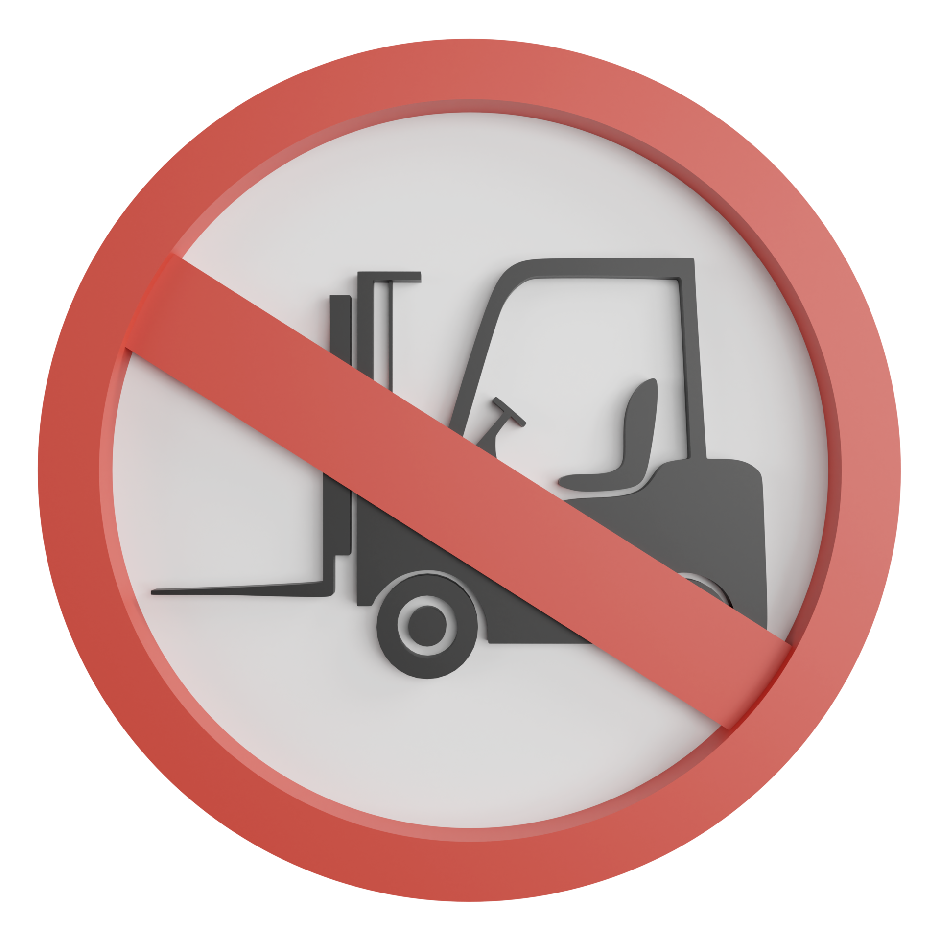 No forklift sign clipart flat design icon isolated on transparent