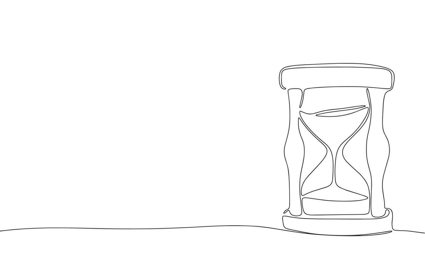 One line continuous hourglasses. Line art hourglass. Vector illustration.