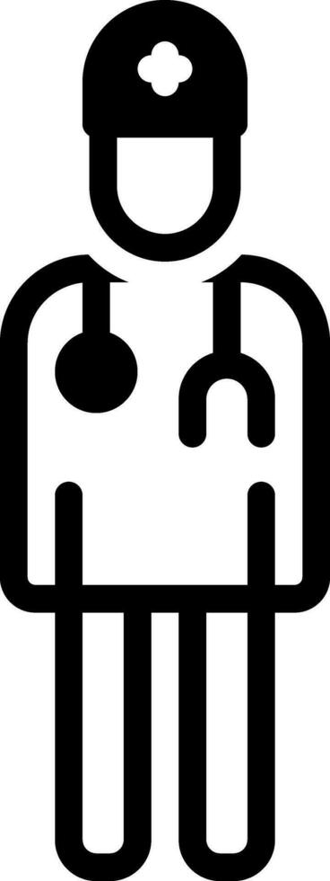 solid icon for doctor vector