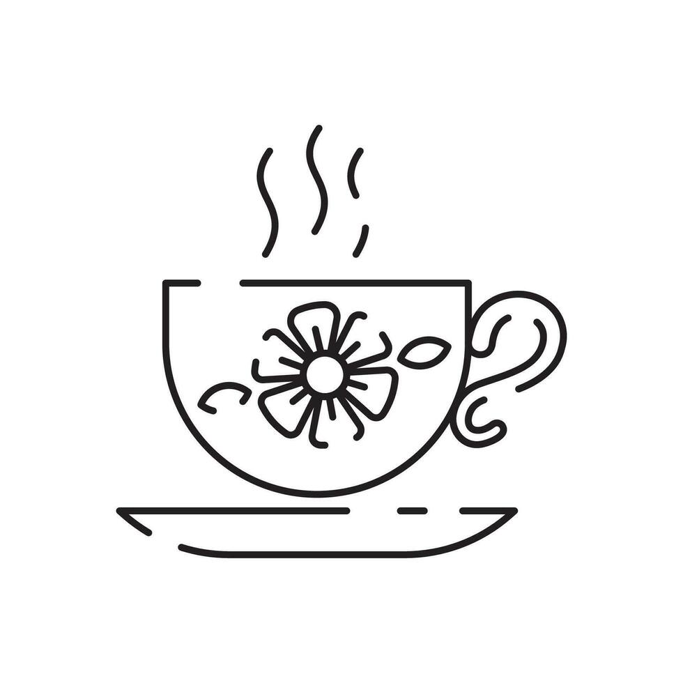 Teacup line icon icon. Teapot or samovar flat icon. Thin line signs for design logo, visit card. Symbol for web design or mobile app. Cup outline pictogram. vector