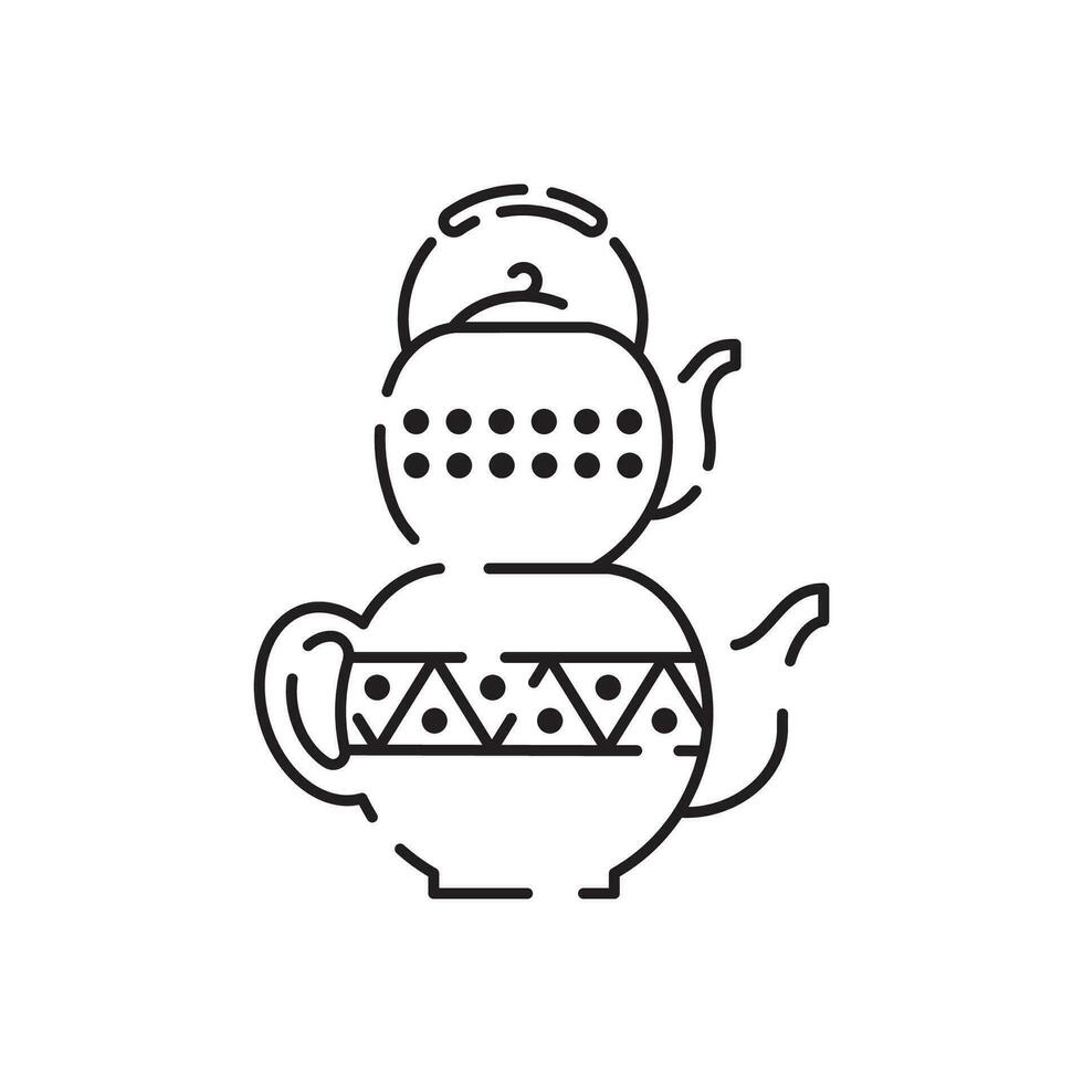 Teacup line icon icon. Teapot or samovar flat icon. Thin line signs for design logo, visit card. Symbol for web design or mobile app. Cup outline pictogram. vector