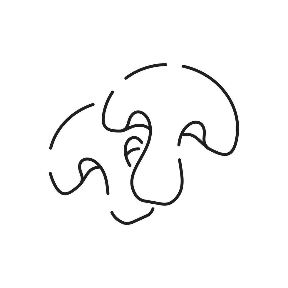 Mushrooms line icon with editable stroke. Food symbol. Vector illustration.