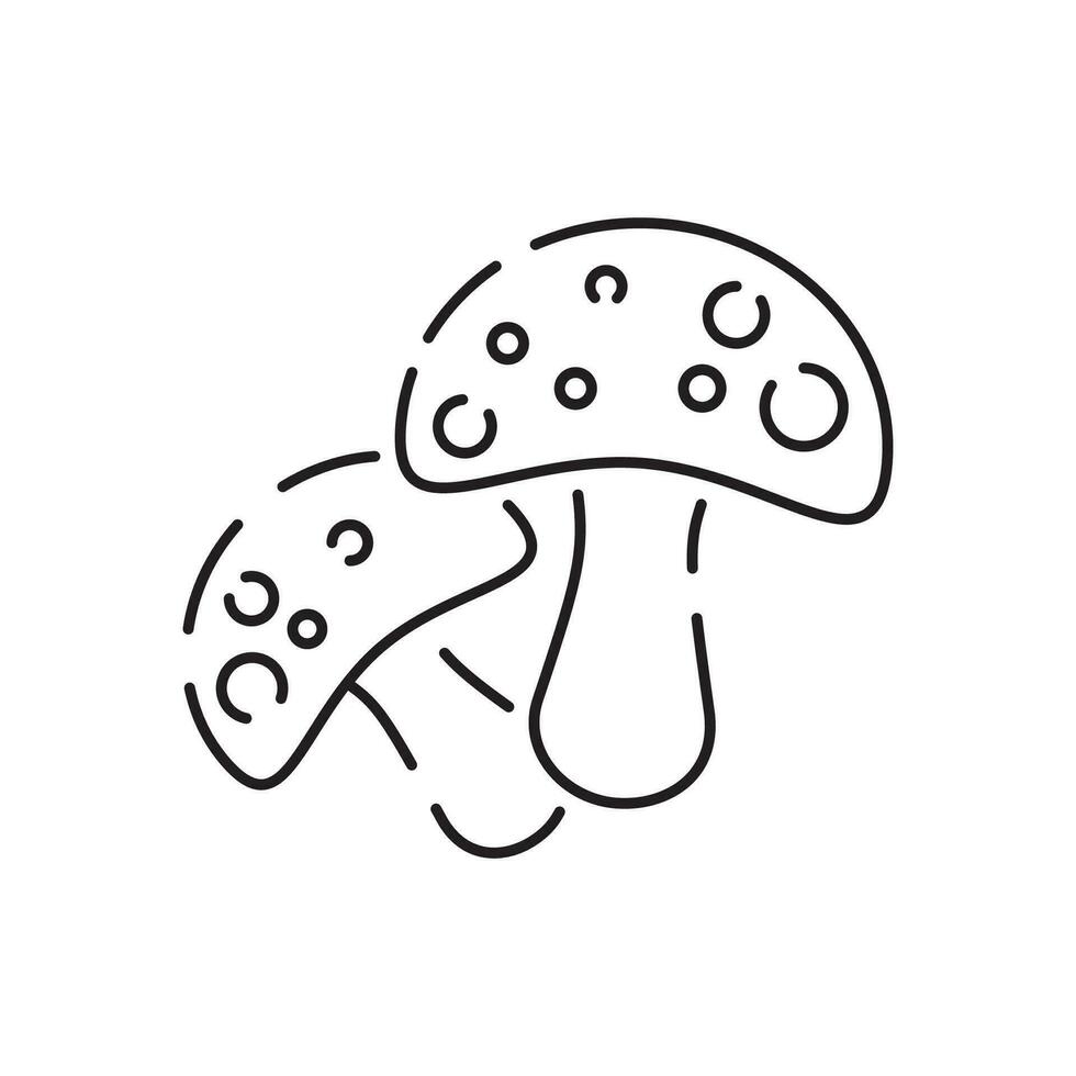 Mushrooms line icon with editable stroke. Food symbol. Vector illustration.