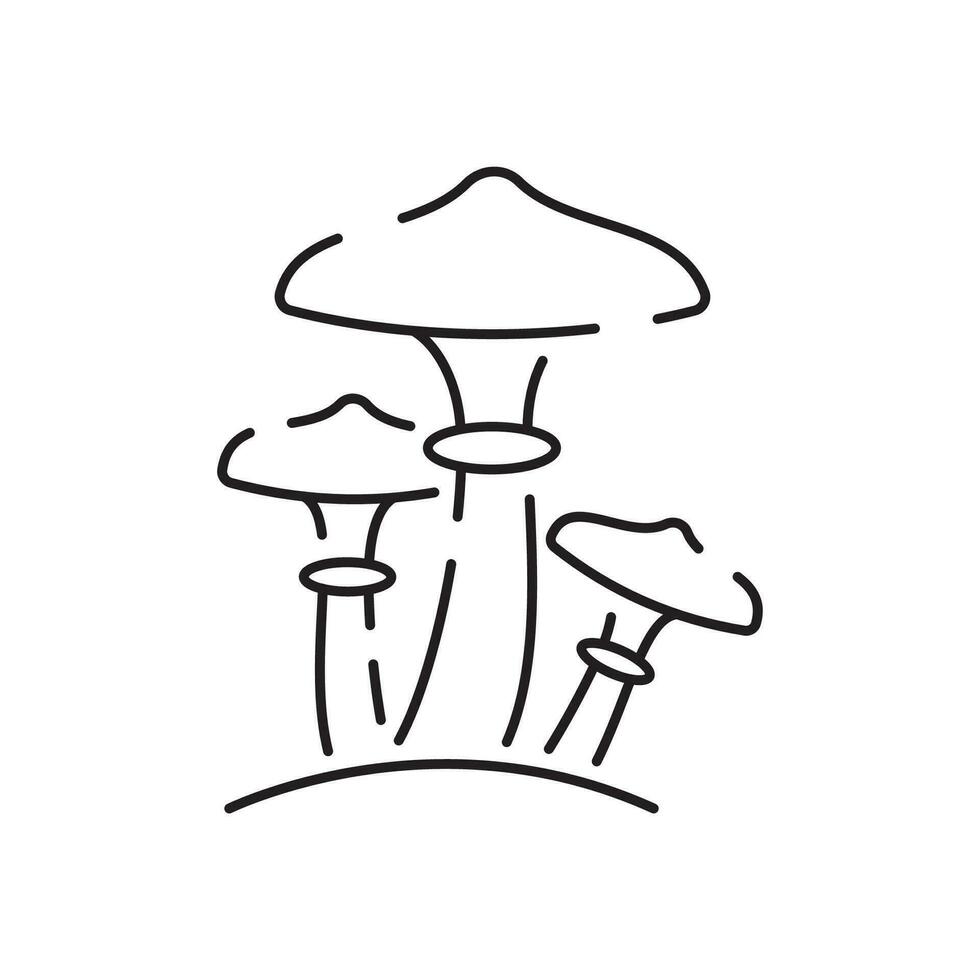 Mushrooms line icon with editable stroke. Food symbol. Vector illustration.