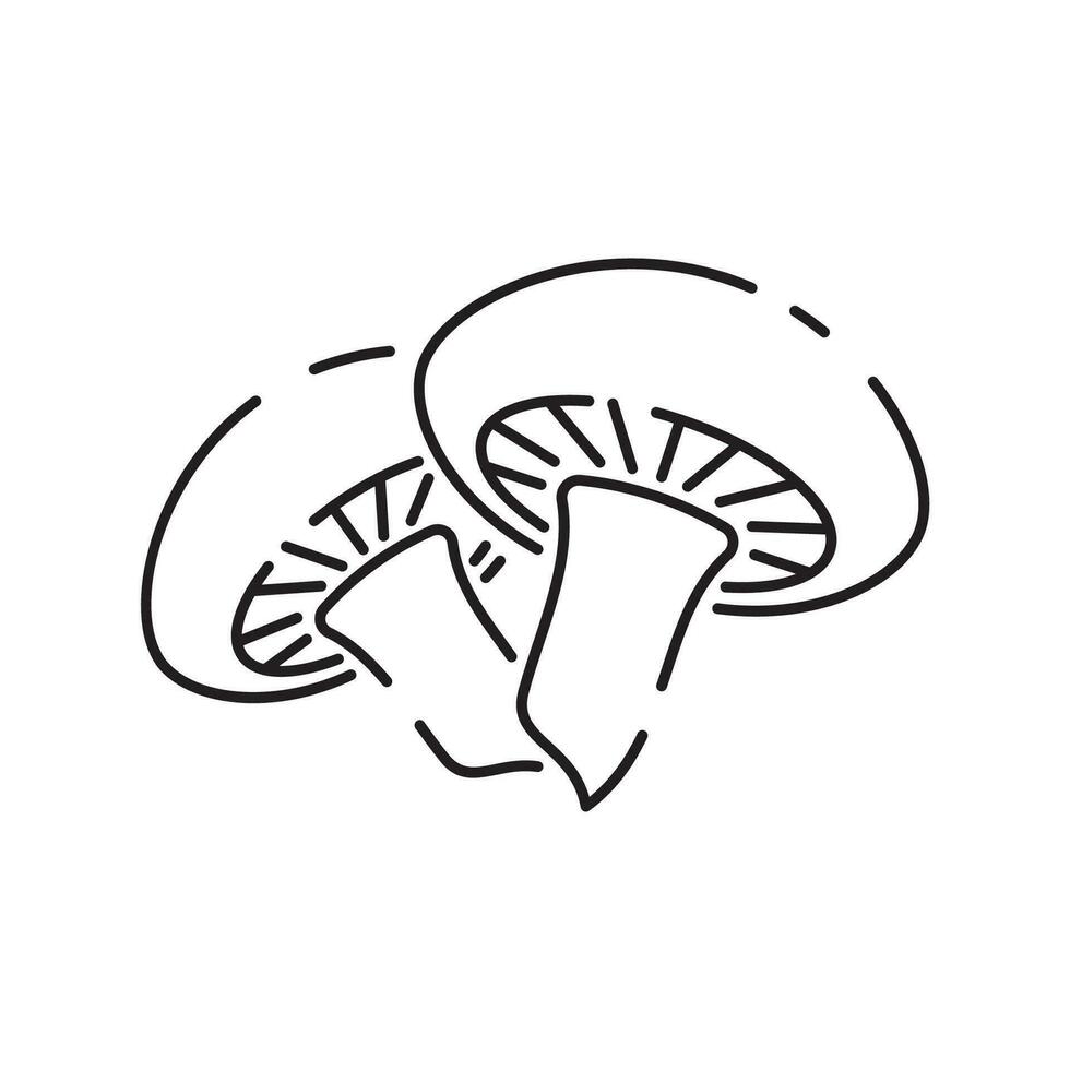 Mushrooms line icon with editable stroke. Food symbol. Vector illustration.
