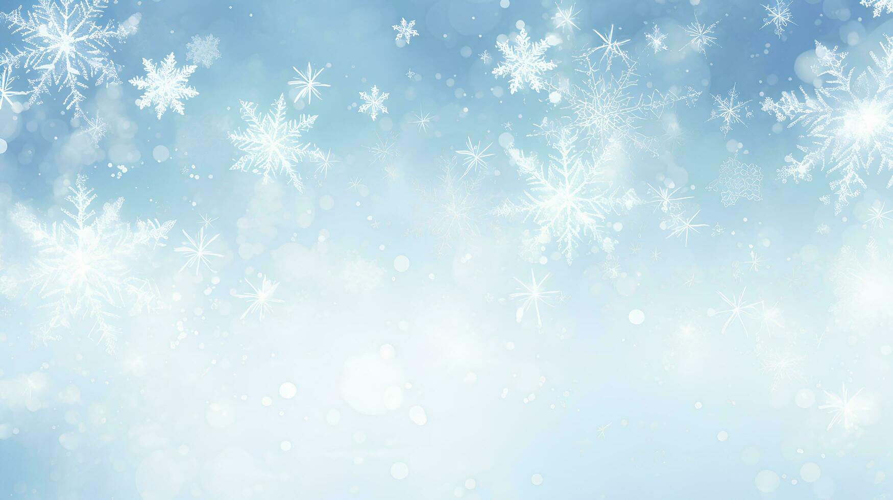 Winter blue sky with falling snow, snowflake. Holiday Winter background for Merry Christmas and Happy New Year. illustration photo